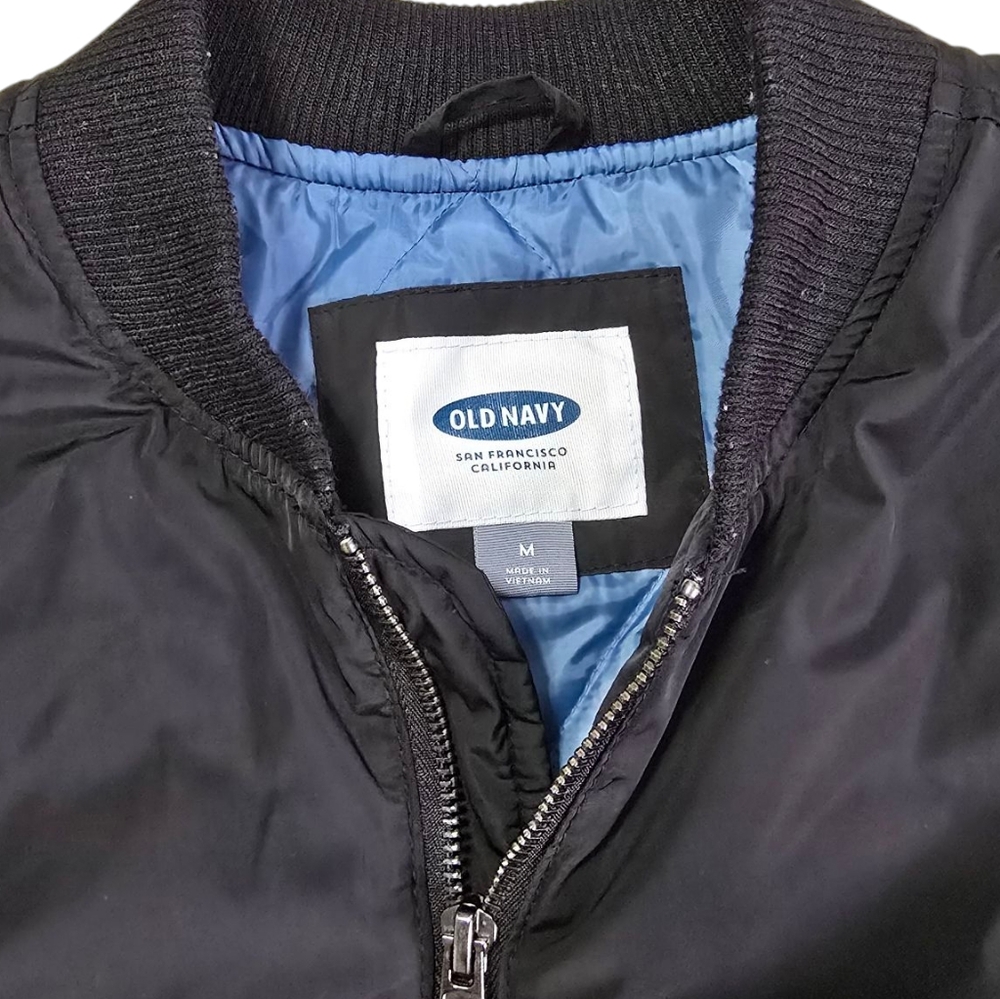 Old Navy Men's Black Bomber Jacket - Picture 4 of 9